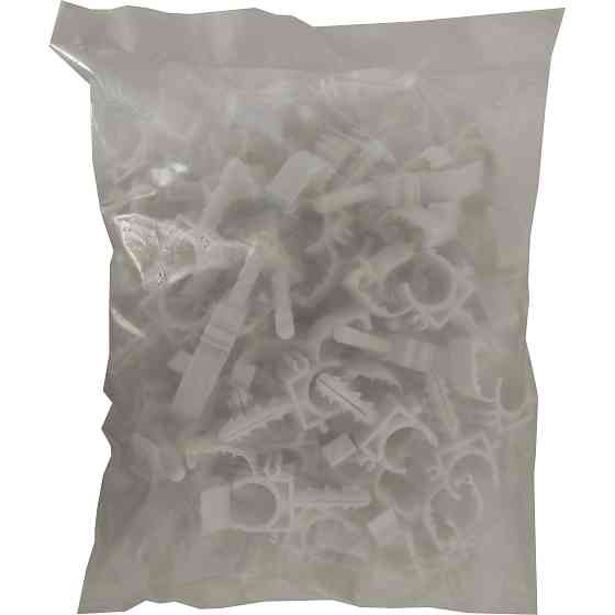 Кліпса-дюбель з клямкою для кріплення труби Ø16мм біла (100шт) Киев