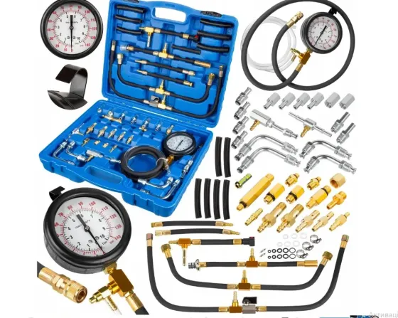 Манометр перевірки тиску в бензинових двигунах ALFA  з адаптерами тестер тиску для системи подачі палива 0–10 бар для СТО Львів