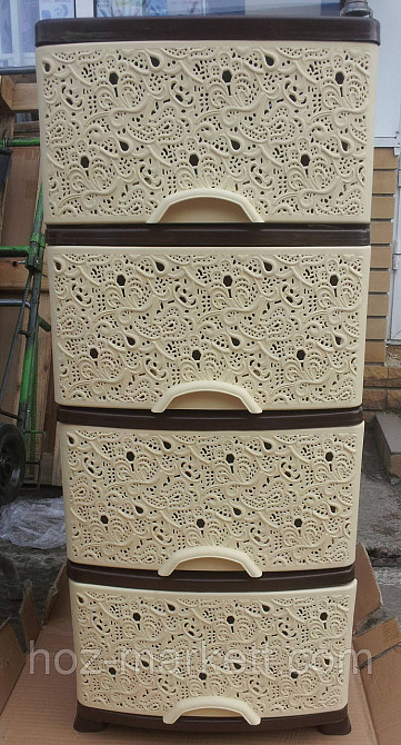 Комод ажурний на 4 ящики бежево-коричневий Харків - фото 10