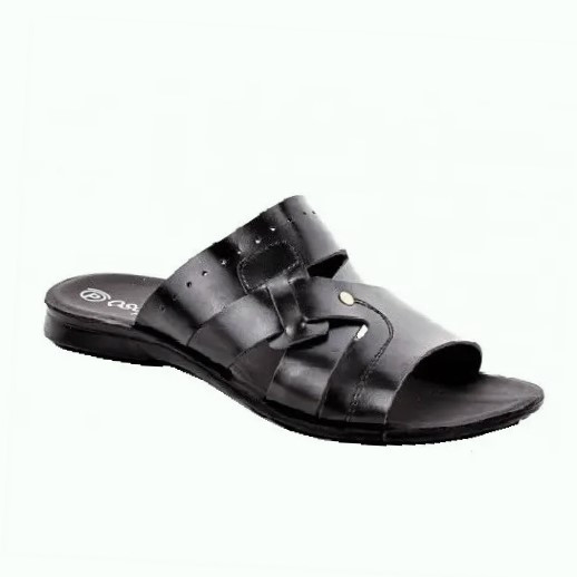 Мужские Шлёпанцы Тапочки Сланцы Чёрные Кожаные (размеры: 41,42,43,44,45) Днепр - изображение 1