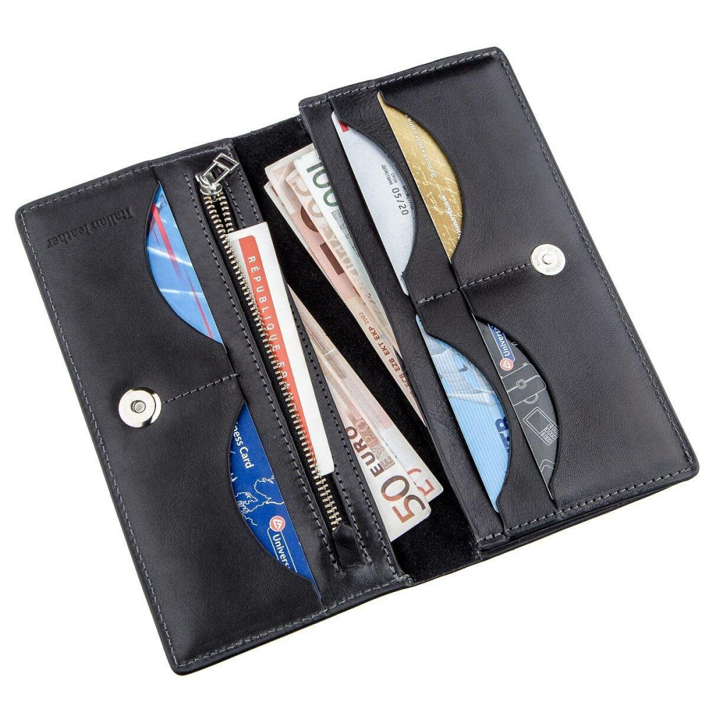 Вертикальний гаманець унісекс на магніті GRANDE PELLE 11212 Чорний Київ - фото 3