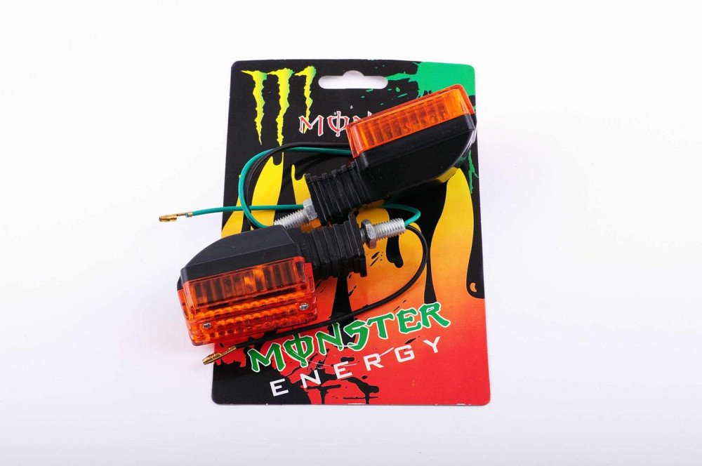 Повороти, міні (пара) прямокутні (чорні, жовте скло, mod:1) (чорні, жовте скло, mod:1) Мукачево - фото 1