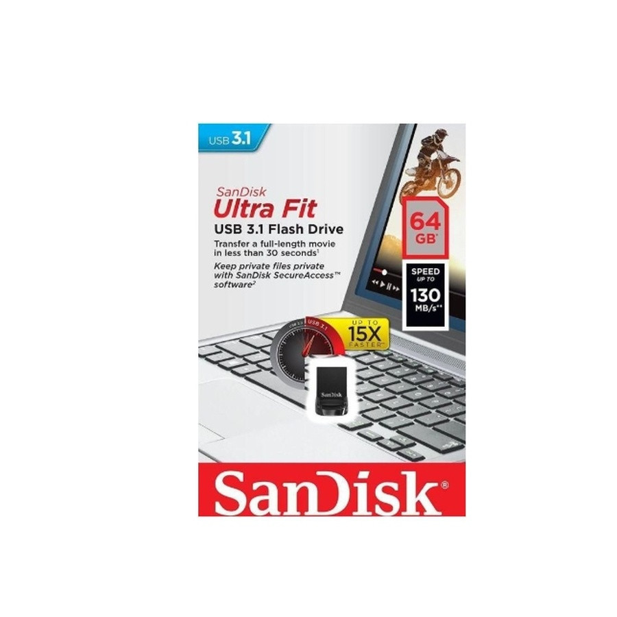 Флешка SanDisk Ultra Fit 64ГБ чорна Київ - фото 5