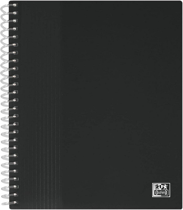 Папка скоросшиватель A5 Oxford спираль 80 карманов 40 прозрачных файлов полипропилен черная Киев - изображение 1
