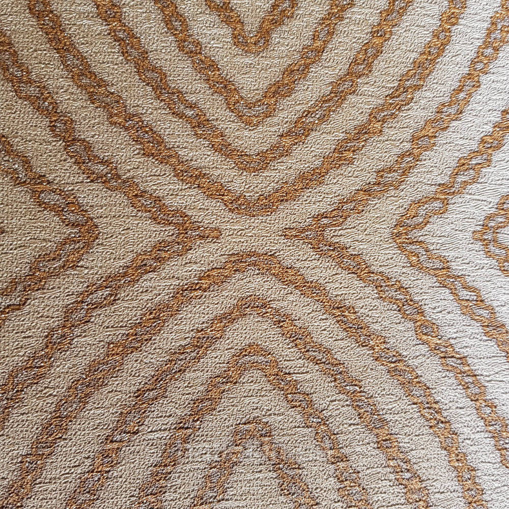 Шпалери метрові вінілові на флізелін 24 Carati Cristiana Masi геометрія смуги хвилі теракотові золотом 3д Київ - фото 3