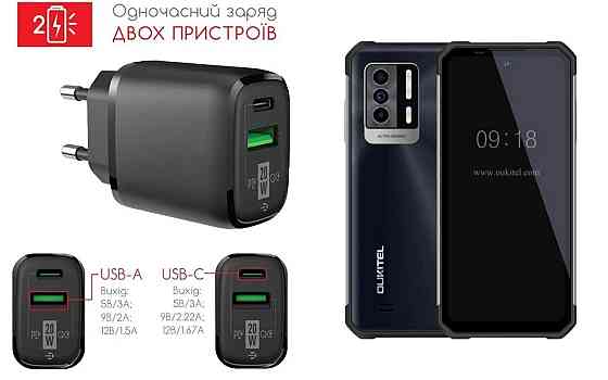 Сетевое зарядное устройство для OUKITEL WP17, 20W 3A, Quick Charge 3.0 Киев