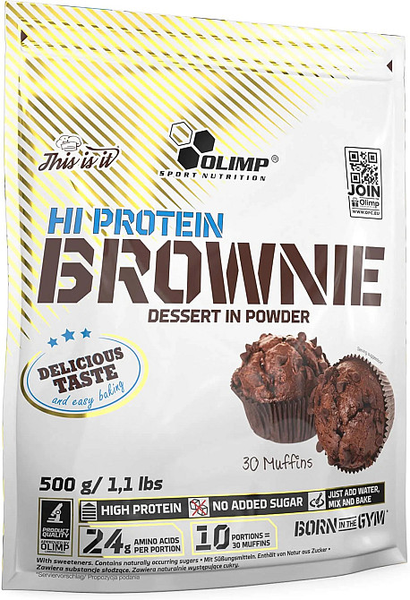 Брауні Olimp Hi Protein Brownie 500 г, Chocolate Луцьк - фото 1