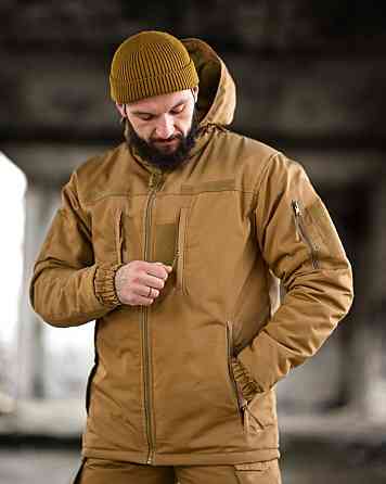 Зимний тактический мужской костюм койот куртка штаны на синтепоне с подтяжками теплый закрывает поясницу 54 р Одесса