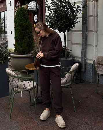 Женский теплый спортивный костюм двойка Двухсторонний плотный флис Шоколад, 42/46 Одесса