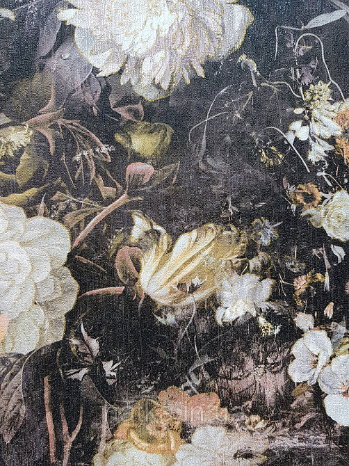 Обои виниловые на флизелине AS creation The Bos 0.53х10 цветы пионы розы астры желтые розовые на черном Киев - изображение 2