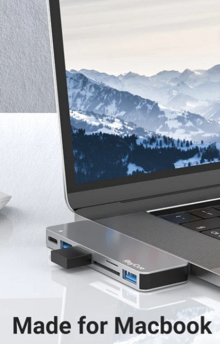 Концентратор RayCue ExpandPro Duo Lite 6-в-2 USB-C Hub Док-станция для MacBook Pro / Air Серый космос Киев - изображение 5
