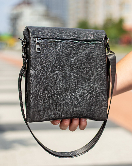 Мужская кожаная месенджер 23х26х6, сумка планшет через плечо BEXHILL TD-18621 черный Каменское - изображение 18