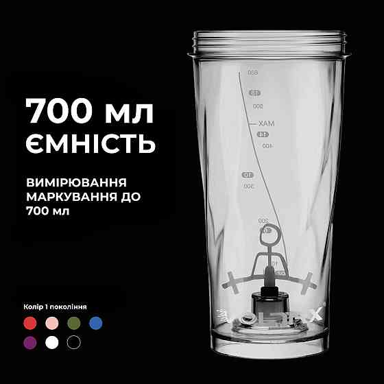 Електричний спортивний шейкер VOLTRX VortexBoost 600 мл Tritan без BPA білий USB Type-C зарядка Київ