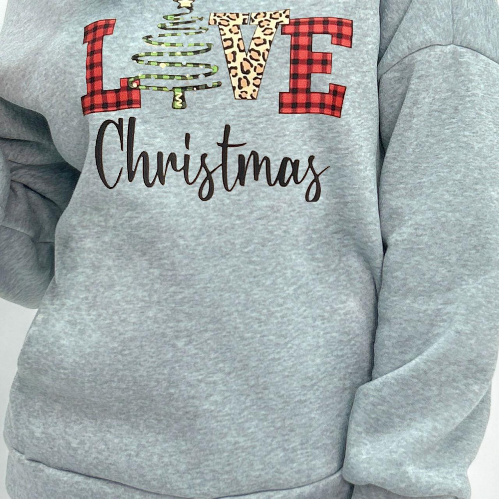 Женский свитшот с праздничным принтом 