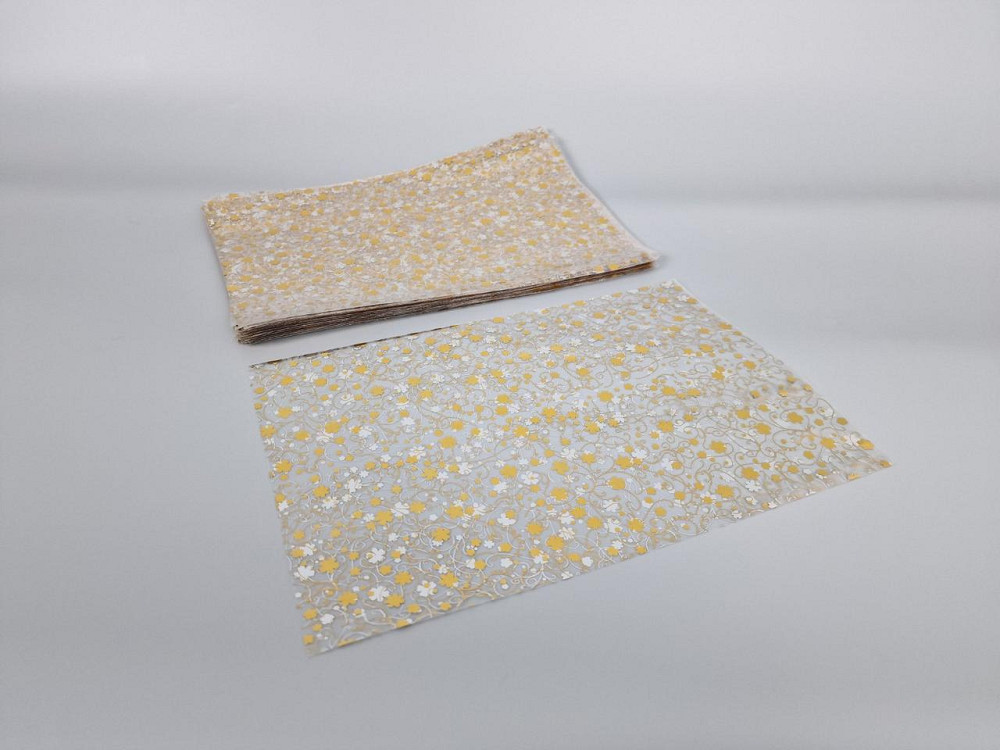 Пакет із малюнком для пакування подарунків (20*30) No382 (6) "Золоті квіти" (100 шт.) Харків - фото 2