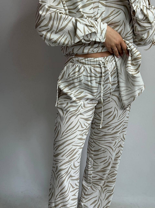 Костюм женский летний лен Бежевый Животные принты XL-XXL Харьков - изображение 7