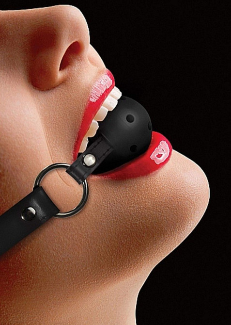Кляп - Ouch! Ball Gag With Leather Straps Black Sex Aura Київ - фото 1