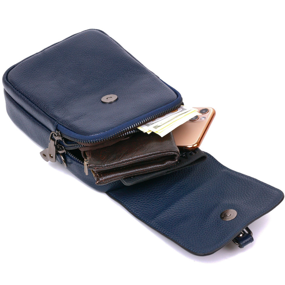 Сумка мужская из кожи Vintage 20694 Синий Киев - изображение 7