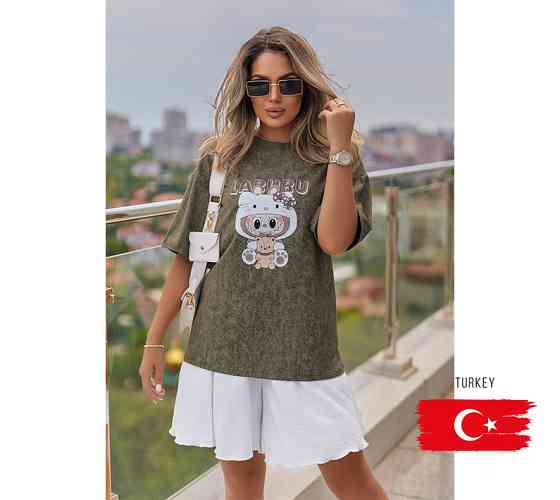 Модна футболка тай-дай Labubu "Kitty" (Туреччина) | Норма і батал Київ