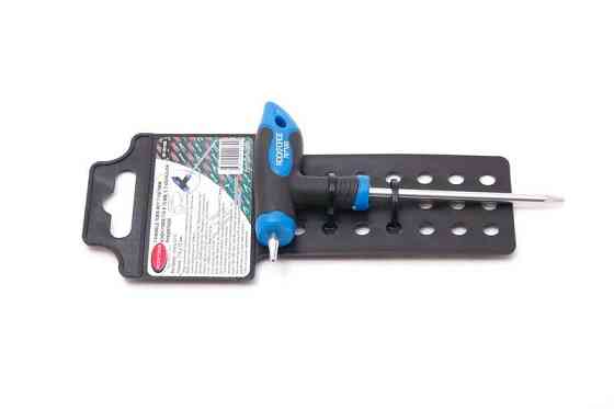 Ключ Т-образный TORX с прорезиненной рукояткой T10х75мм, на пластиковом держателе ROCKFORCE RF-76710G Одесса