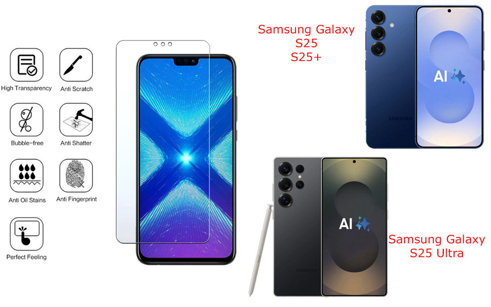 Защитное стекло NeoGlass для Samsung Galaxy S25, S25+, S25 Ultra – ультрапрозрачное и устойчивое Киев - изображение 4