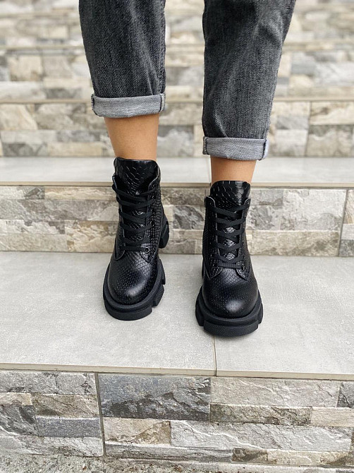 Жіночі черевики ARLEN чорні натуральна шкіра висота 13 см розмір 38 (4184) Коломия - фото 3