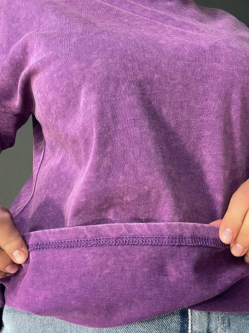 Футболка жіноча A-N 26662 тай-дай варена базова універсальна, фіолетовий, one size Одеса - фото 6