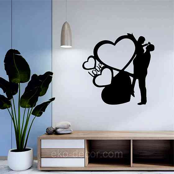 Декоративное настенное Панно «Любовь», Декор на стену 70*70 см, Черный Киев