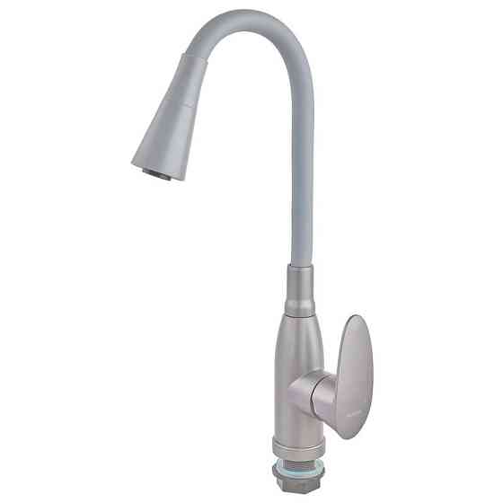Смеситель для кухни PLAMIX CEZAR-011-B SET GRAPHITE REFL.GRAYтермопластиковый цвета графит с серым силиконовым изливом Черновцы