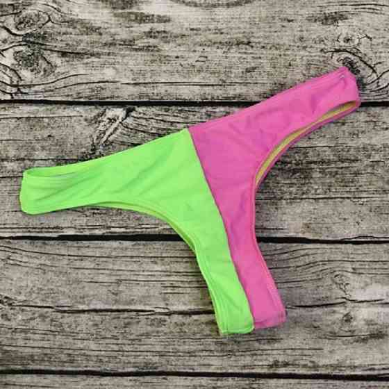 Плавки до купальника бразиліана салатово-рожевий Київ