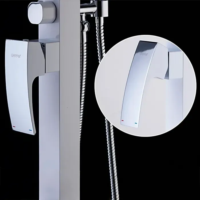 Змішувач для ванни на підлогу GAPPO Jacob G3007-8 білий/хром Київ - фото 6