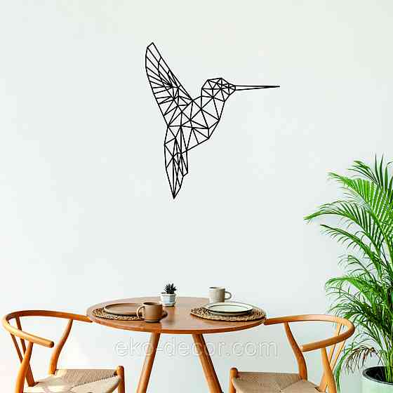 Настенный декор Панно «Колибри» Декор на стену 70*60 см, Черный Киев