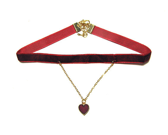 Чокер подвійний червоний серце Київ - фото 1