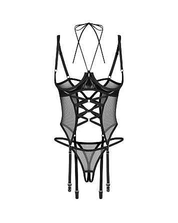 Корсет Obsessive Dominna cupless corset & crotchless thong L/XL Sex Aura Київ