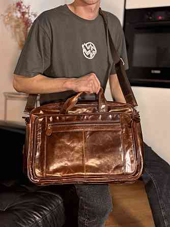 Сумка чоловіча для ноутбука 17 дюймів Коричнева (Vintage) Київ