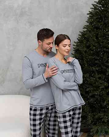 Чоловіча піжама сіра карта — Позитивний — Family look Tom John 93487 XL Київ