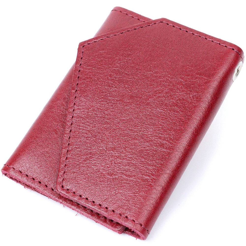 Містка жіноча шкіряна ключниця Бордовий (GRANDE PELLE) Київ - фото 5