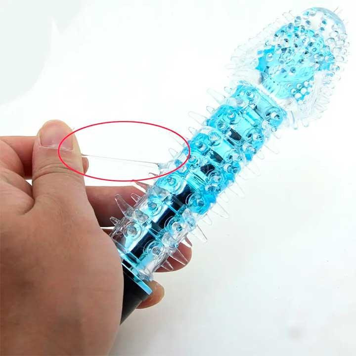 Гелевий вібратор із шипами блакитний Вінниця - фото 2