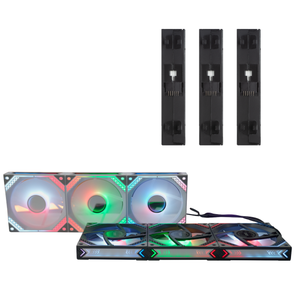 Корпусні вентилятори 2E GAMING Air Cool Magic Mirror ACF120MW-ARGB, 3x120мм, 2000rpm, 4pin PWM +5VARGB, 20.5dBa, білий Киев - изображение 4