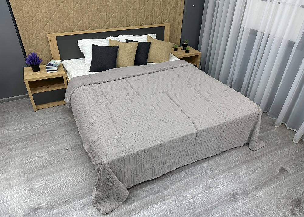 Плед-покрывало Премиум 220х240 см (+-5см) Светло-серый (87-224) Киев - изображение 3