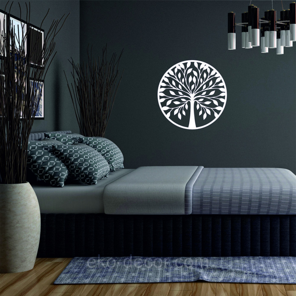 Декоративное настенное 3D Панно «Дерево в кругу» Декор на стену с объемом 50*50 см, Белый Киев - изображение 3