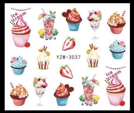 Наклейки для нігтів "Морозиво" YZW-3037 Київ