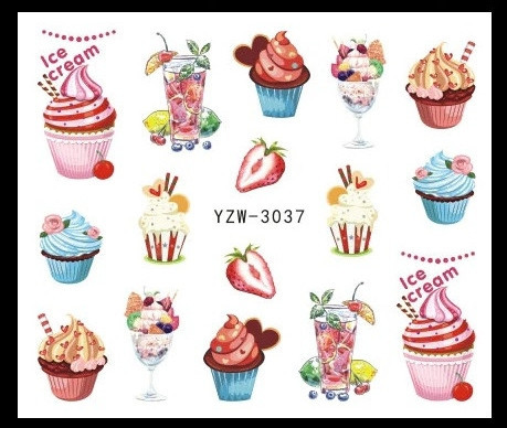 Наклейки для нігтів "Морозиво" YZW-3037 Київ - фото 1