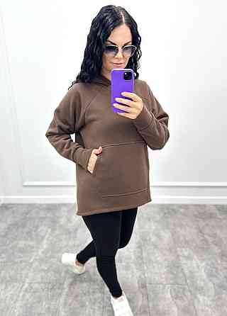 Худі вільного крою з капюшоном "Sky" оптом | Норма | Розпродаж моделі Шоколадний, 46-48 Київ
