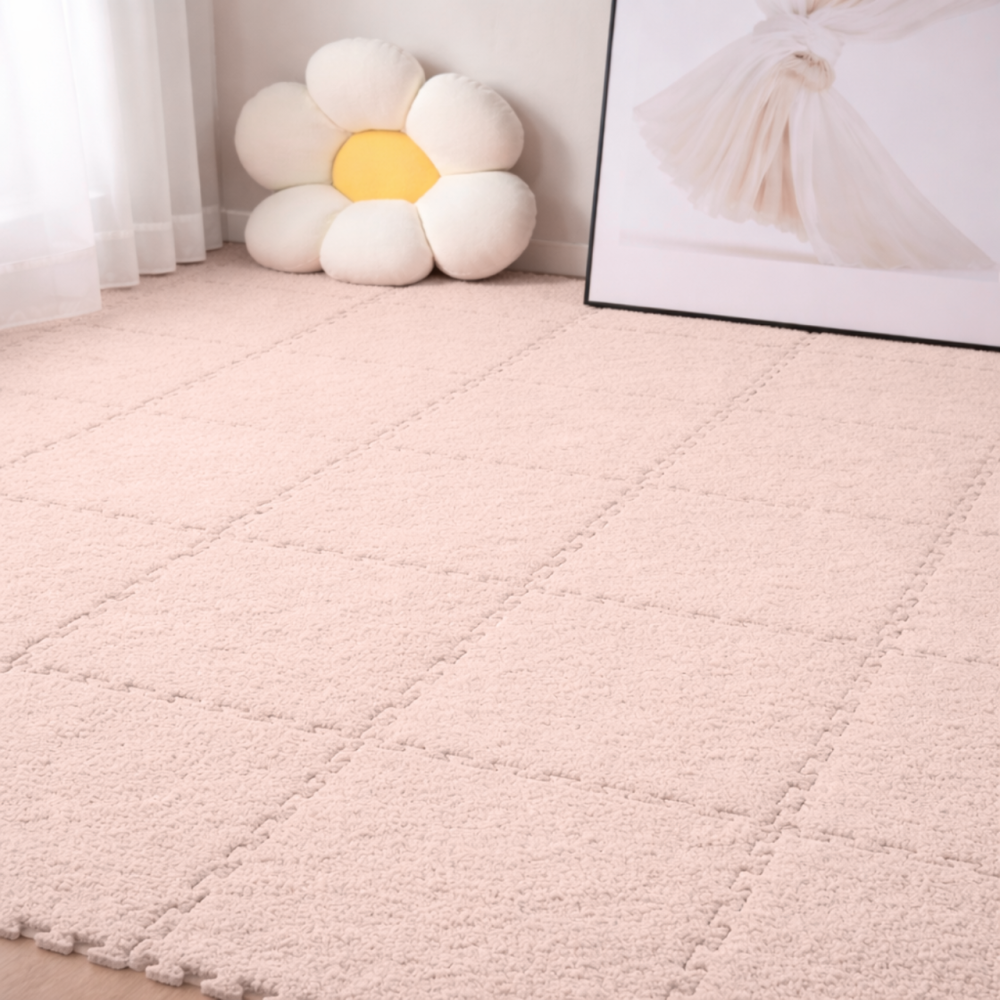 Пазл коврик мягкий термоковер плюшевый 60х90см,6 пазлов теплый пол, термоковрик для дома, в детскую комнату один цвет Pink Каменец-Подольский - изображение 5