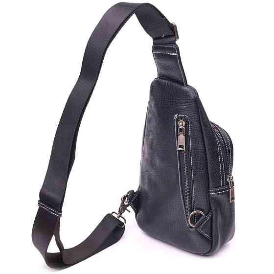 Мужская сумка через плечо из натуральной кожи 21284 Vintage Черная Киев