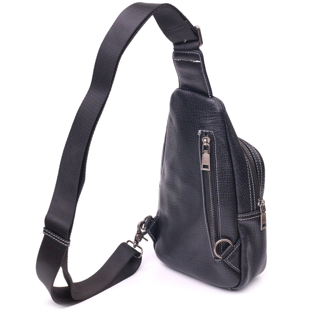 Мужская сумка через плечо из натуральной кожи 21284 Vintage Черная Киев - изображение 2