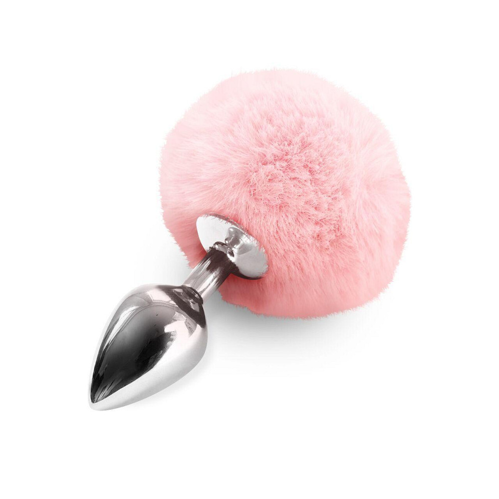 Металлическая анальная пробка М Art of Sex - Metal Butt plug Rabbit Tail Soft pink, диаметр 3,4 см Sex Aura Киев - изображение 1