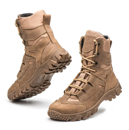 Чоловічі військові шкіряні берці демісезонні койот, тактичні  якісні водостійкі шкіряні берці весна осінь Львів