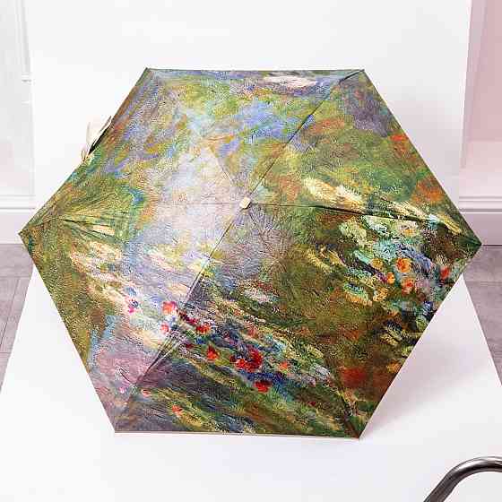 Yiwu Парасолька механічна «Водні лілії» Моне міцна надійна з поліестеру діаметр 91 см HP-23-1GR Коломия